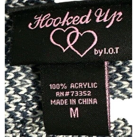 Hooked‎ Up Flyaway Cardigan Small Indigo Red Striped Tassels Knit Long Sleeve M - Picture 5 of 5